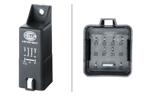 Unitate de control bujii incandescente SKODA RAPID (NH3, NK3, NK6) 1.6 TDI diesel 105 cai HELLA 4RV 008 188-711