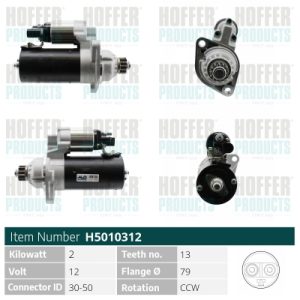 Electromotor SKODA YETI (5L) 2.0 TDI 4x4 diesel 140 cai HOFFER H5010312