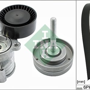 Set curea transmisie cu caneluri SKODA ROOMSTER (5J7) 1.2 benzina 64 cai INA 529 0090 10