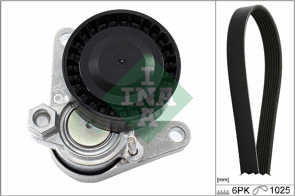 Set curea transmisie cu caneluri SKODA RAPID Spaceback (NH1) 1.6 TDI diesel 115 cai INA 529 0167 10
