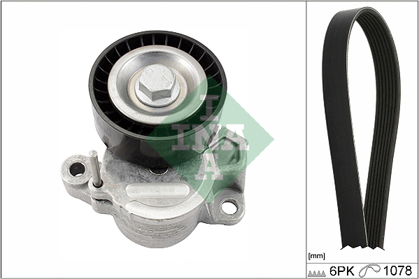Set curea transmisie cu caneluri SKODA RAPID Spaceback (NH1) 1.4 TDI diesel 90 cai INA 529 0235 10
