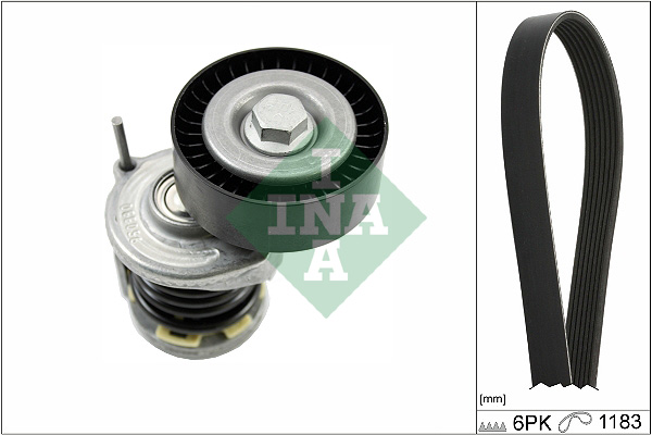 Set curea transmisie cu caneluri SKODA ROOMSTER (5J7) 1.9 TDI diesel 105 cai INA 529 0466 10
