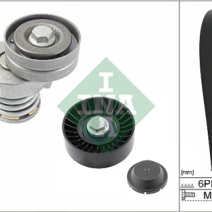Set curea transmisie cu caneluri SKODA RAPID (NH3, NK3, NK6) 1.2 TSI benzina 86 cai INA 529 0534 10