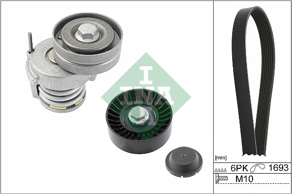 Set curea transmisie cu caneluri SKODA ROOMSTER (5J7) 1.2 TSI benzina 86 cai INA 529 0534 10