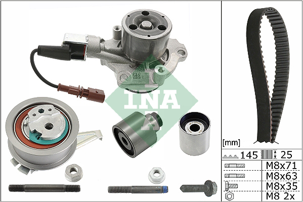 Set pompa apa + curea dintata SKODA YETI (5L) 2.0 TDI 4x4 diesel 150 cai INA 530 0650 30