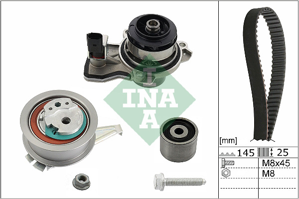 Set pompa apa + curea dintata SKODA RAPID Spaceback (NH1) 1.4 TDI diesel 90 cai INA 530 0665 30