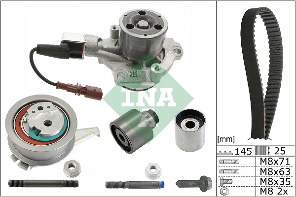 Set pompa apa + curea dintata SKODA SCALA (NW1) 1.6 TDI diesel 116 cai INA 530 0699 30