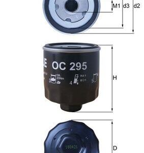 Filtru ulei SKODA ROOMSTER (5J7) 1.4 LPG Benzina/Autogaz (GPL) 86 cai MAHLE ORIGINAL OC 295