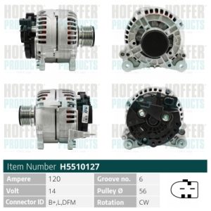 Alternator SKODA ROOMSTER Praktik (5J) 1.4 TDI diesel 80 cai HOFFER H5510127
