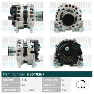 Alternator SKODA ROOMSTER (5J7) 1.4 benzina 86 cai HOFFER H5510367