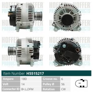 Alternator SKODA YETI (5L) 2.0 TDI 4x4 diesel 110 cai HOFFER H5515217