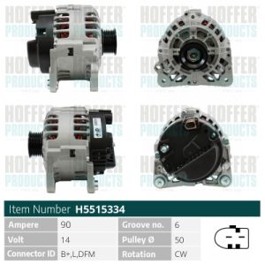 Alternator SKODA ROOMSTER Praktik (5J) 1.2 benzina 70 cai HOFFER H5515334