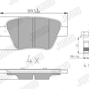 Placute frana SKODA YETI (5L) 1.8 TSI 4x4 benzina 160 cai JURID 573312J