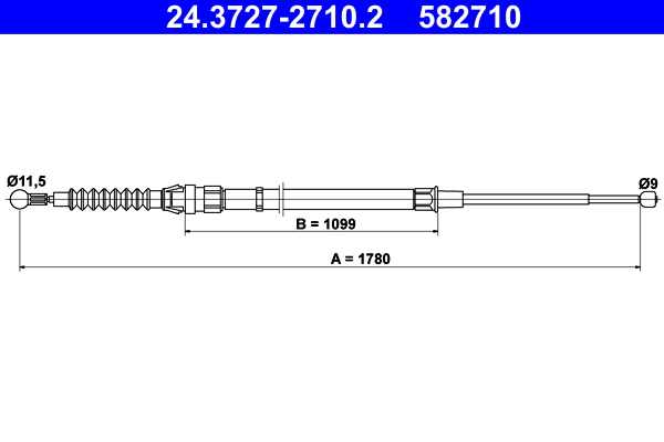 Cablu frana de parcare SKODA RAPID (NH3, NK3, NK6) 1.6 TDI diesel 105 cai ATE 24.3727-2710.2