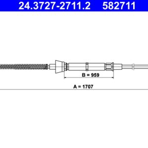 Cablu frana de parcare SKODA RAPID (NH3, NK3, NK6) 1.2 benzina 75 cai ATE 24.3727-2711.2