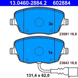 Placute frana SKODA ROOMSTER (5J7) 1.2 benzina 70 cai ATE 13.0460-2884.2