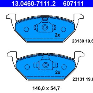 Placute frana SKODA RAPID (NH3, NK3, NK6) 1.6 TDI diesel 90 cai ATE 13.0460-7111.2