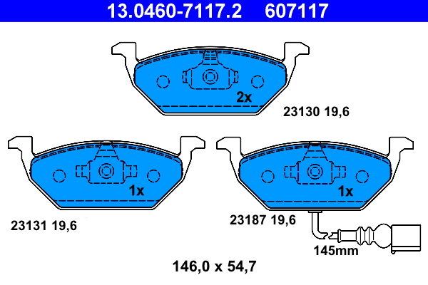 Placute frana SKODA ROOMSTER (5J7) 1.2 benzina 64 cai ATE 13.0460-7117.2