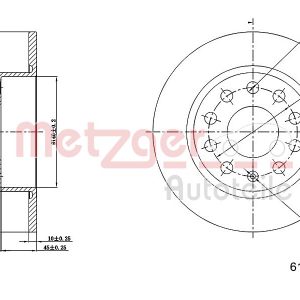 Disc frana SKODA YETI (5L) 1.2 TSI benzina 110 cai METZGER 6110036