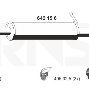Toba esapamet intermediara SKODA ROOMSTER (5J7) 1.6 benzina 105 cai ERNST 642156