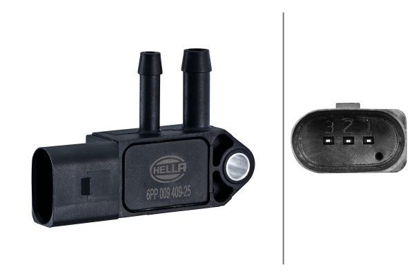 Senzor presiune gaze evacuare SKODA RAPID Spaceback (NH1) 1.6 TDI diesel 105 cai HELLA 6PP 009 409-251