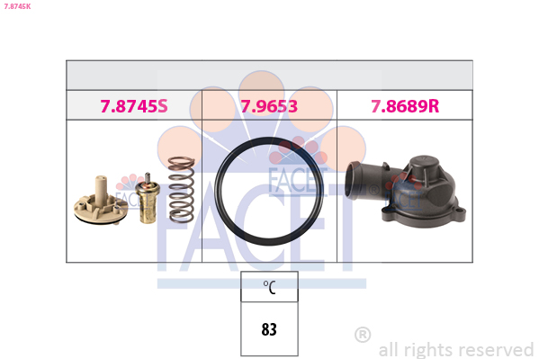 Termostat lichid racire SKODA YETI (5L) 1.4 TSI benzina 122 cai FACET 7.8745K