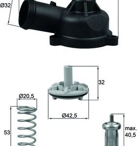Termostat lichid racire SKODA RAPID (NH3, NK3, NK6) 1.4 TSI benzina 122 cai MAHLE ORIGINAL TI 244 83D