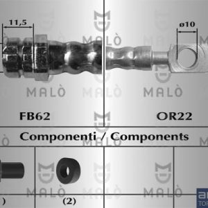 Furtun frana SKODA ROOMSTER (5J7) 1.2 TSI benzina 86 cai MALO 80008