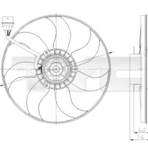 Ventilator radiator SKODA RAPID Spaceback (NH1) 1.2 TSI benzina 105 cai TYC 837-0036