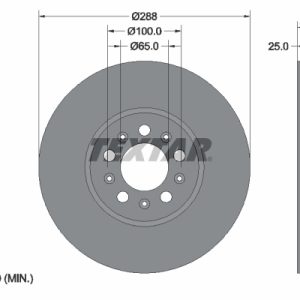 Disc frana SKODA RAPID Spaceback (NH1) 1.6 TDI diesel 105 cai TEXTAR 92106603