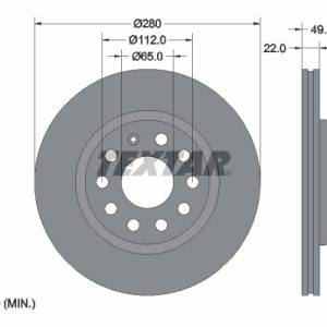 Disc frana SKODA YETI (5L) 1.2 TSI benzina 110 cai TEXTAR 92120705