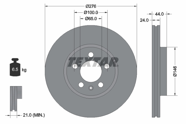 Disc frana SKODA SCALA (NW1) 1.6 TDI diesel 95 cai TEXTAR 92313703