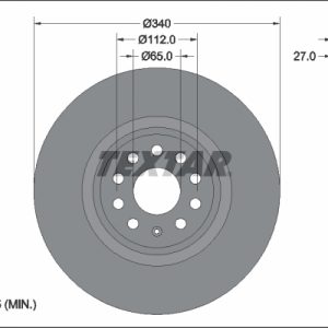 Disc frana SKODA ELROQ 85x 4motion electric 299 cai TEXTAR 92337405