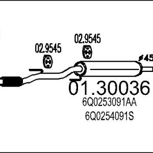 Toba esapament primara SKODA ROOMSTER Praktik (5J) 1.2 benzina 70 cai MTS 01.30036
