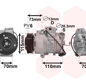 Compresor climatizare SKODA RAPID Spaceback (NH1) 1.2 benzina 75 cai VAN WEZEL 7600K018