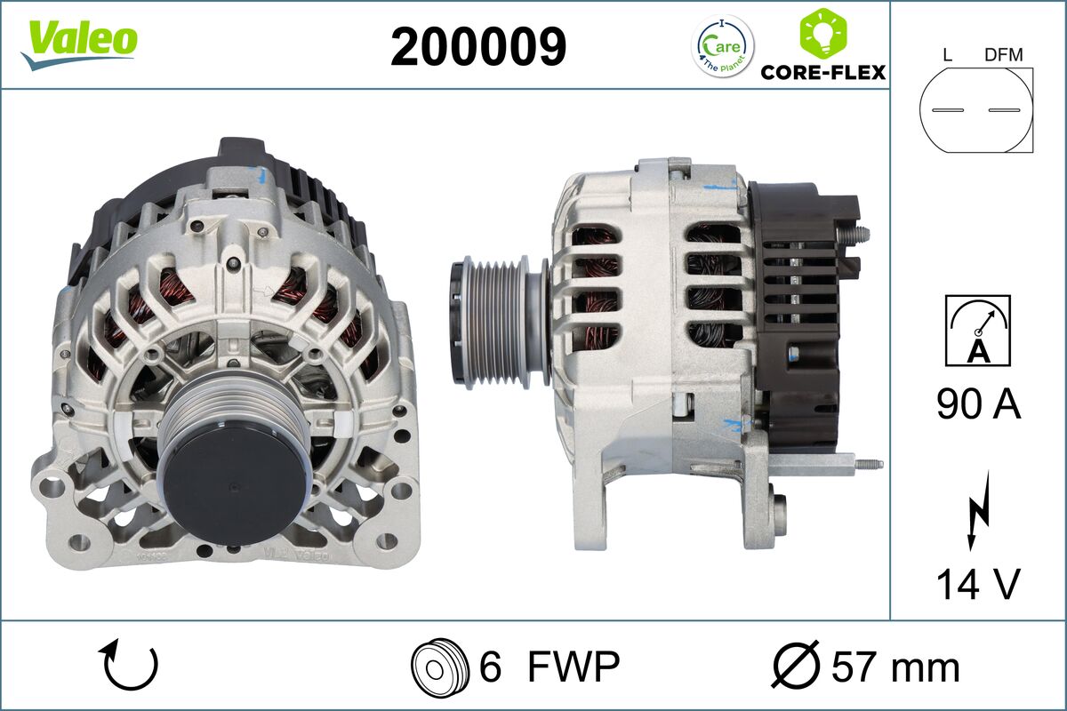 Alternator SKODA ROOMSTER (5J7) 1.9 TDI diesel 101 cai VALEO 200009