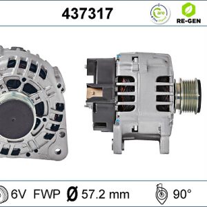 Alternator SKODA ROOMSTER (5J7) 1.9 TDI diesel 101 cai VALEO 437317