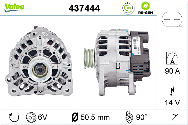 Alternator SKODA RAPID (NH3, NK3, NK6) 1.0 TSI benzina 95 cai VALEO 437444