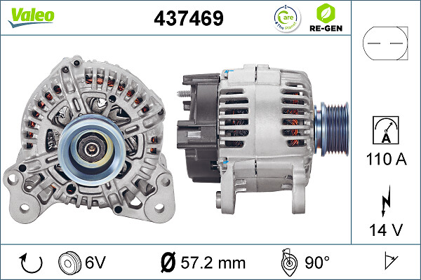 Alternator SKODA RAPID (NH3, NK3, NK6) 1.0 TSI benzina 95 cai VALEO 437469