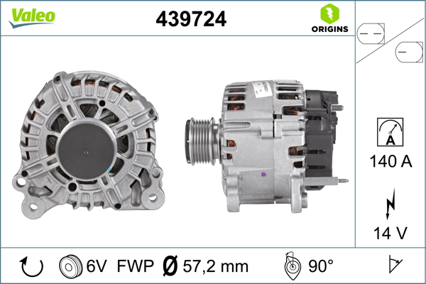 Alternator SKODA RAPID (NH3, NK3, NK6) 1.4 TSI benzina 122 cai VALEO 439724