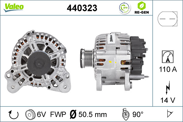Alternator SKODA RAPID (NH3, NK3, NK6) 1.0 TSI benzina 110 cai VALEO 440323