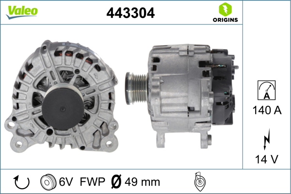 Alternator SKODA YETI (5L) 1.6 benzina 110 cai VALEO 443304