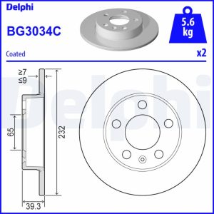 Disc frana SKODA SCALA (NW1) 1.6 TDI diesel 95 cai DELPHI BG3034C