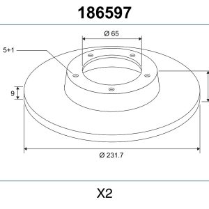 Disc frana SKODA KAMIQ (NW4) 1.5 TSI benzina 150 cai VALEO 186597