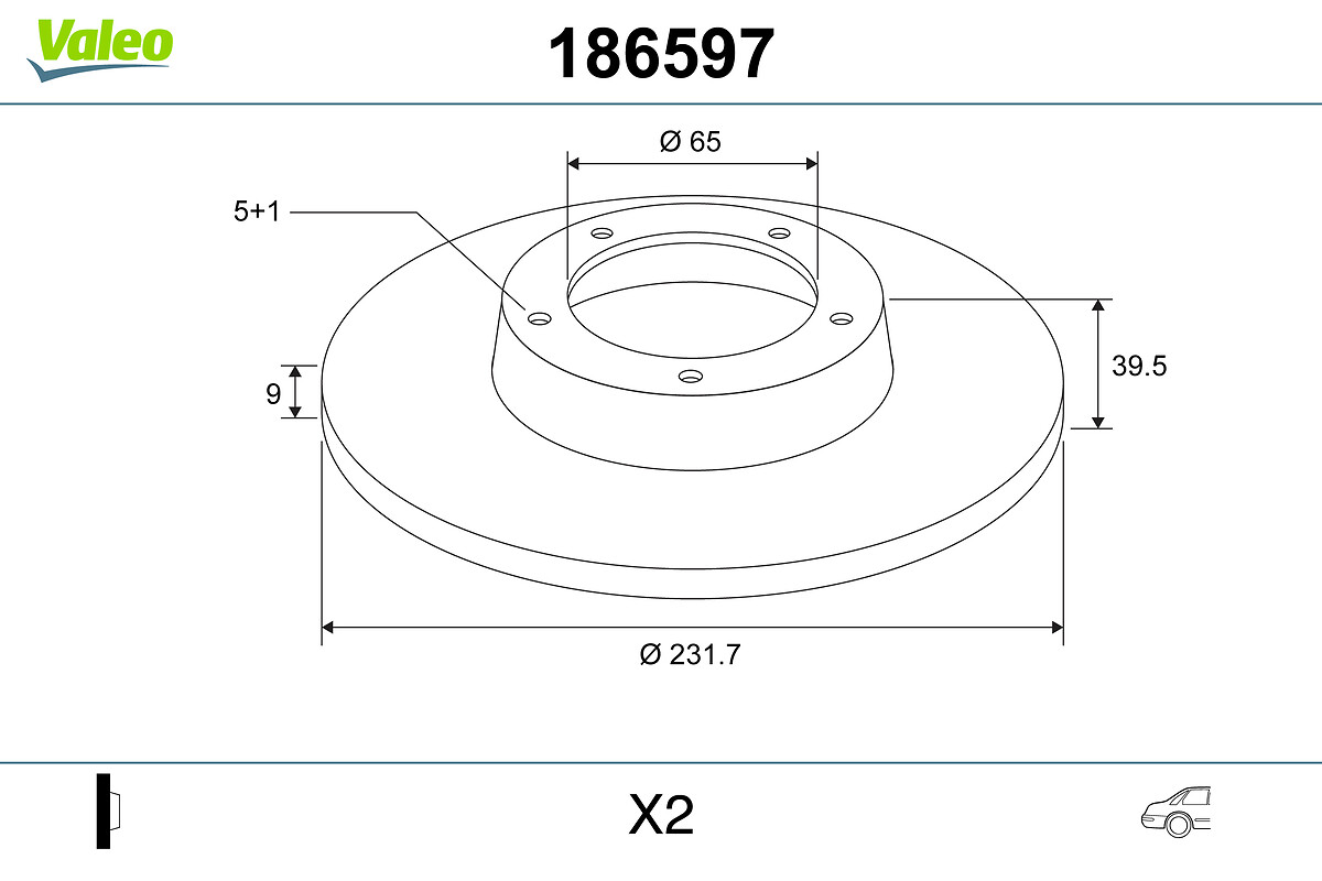 Disc frana SKODA KAMIQ (NW4) 1.5 TSI benzina 150 cai VALEO 186597