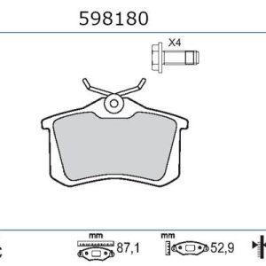 Placute frana SKODA ROOMSTER (5J7) 1.4 benzina 86 cai VALEO 598180
