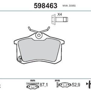 Placute frana SKODA SCALA (NW1) 1.5 TSI benzina 150 cai VALEO 598463