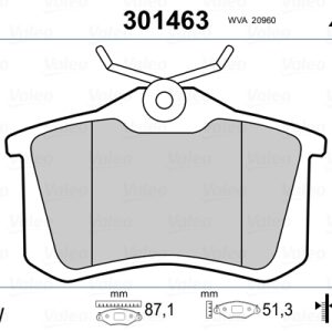 Placute frana SKODA RAPID (NH3, NK3, NK6) 1.6 TDI diesel 90 cai VALEO 301463
