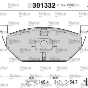 Placute frana SKODA ROOMSTER (5J7) 1.6 TDI diesel 90 cai VALEO 301332