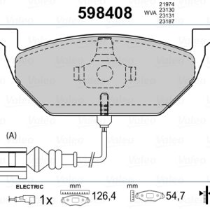 Placute frana SKODA ROOMSTER Praktik (5J) 1.2 TSI benzina 86 cai VALEO 598408